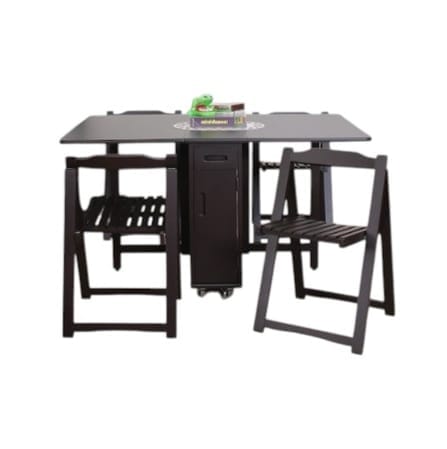 ชุดโต๊ะทานข้าวไม้ยางพาราแท้ 4 ที่นั่งพับเก็บได้ MAAI DESIGN  รุ่น BUTTERFLY TABLE SET ช็อกโกแลต_0